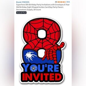 Spider-Themed Number 8 Sticker